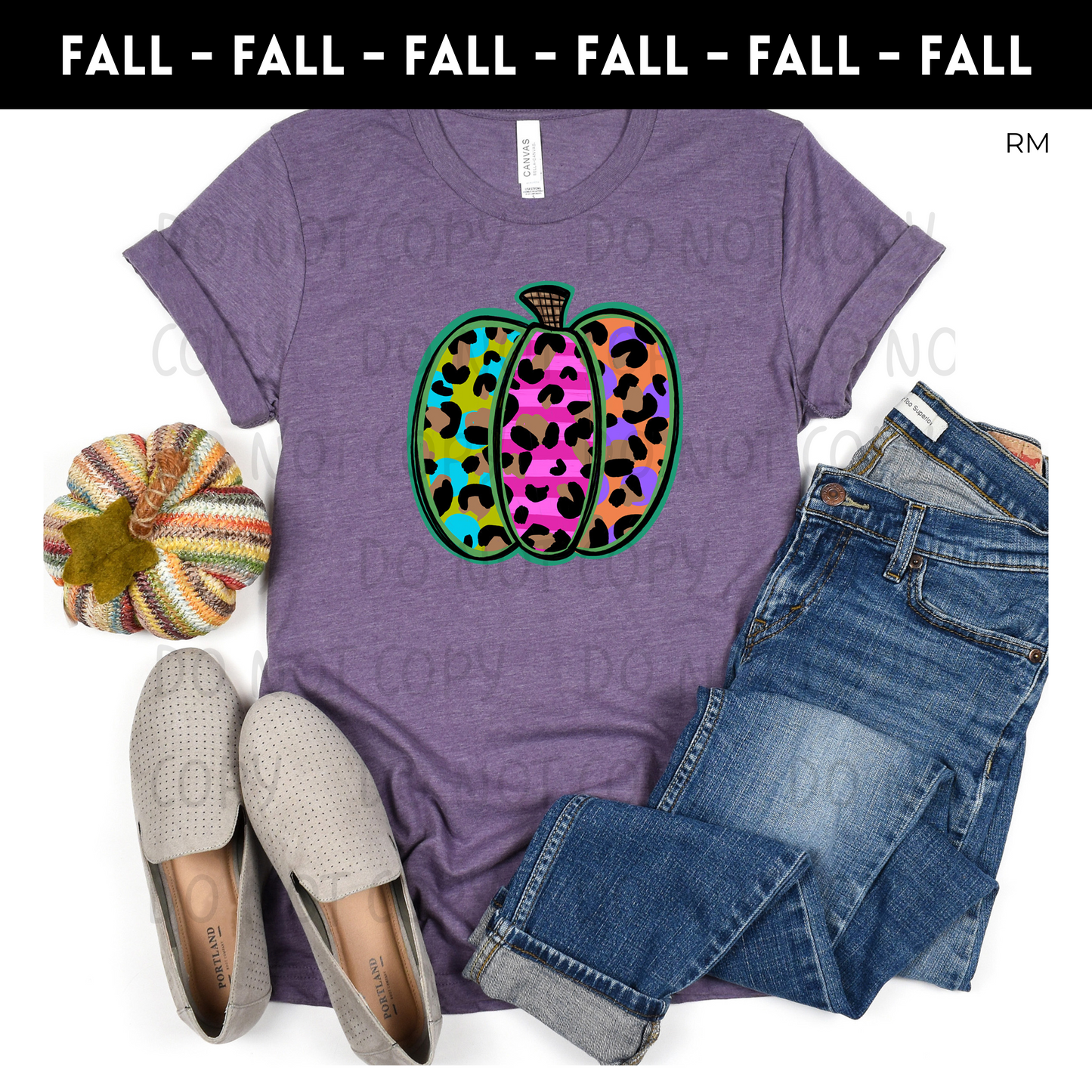 Leopard Multi Color Pumpkin Adult Shirt-Fall 351