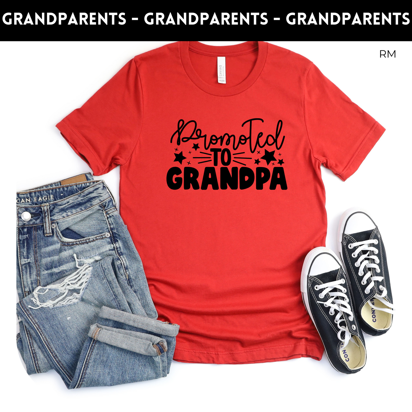 Promoted to Grandpa Adult Shirt- Grandparents 106