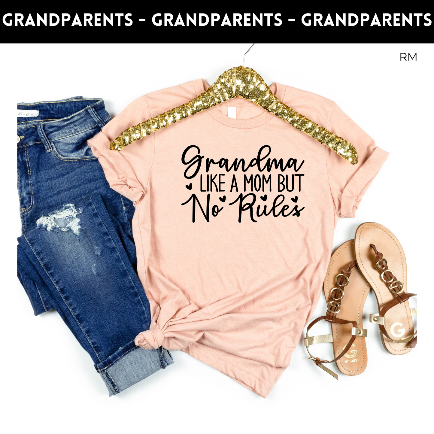 Grandma Like Mom With No Rules Adult Shirt- Grandparents 119