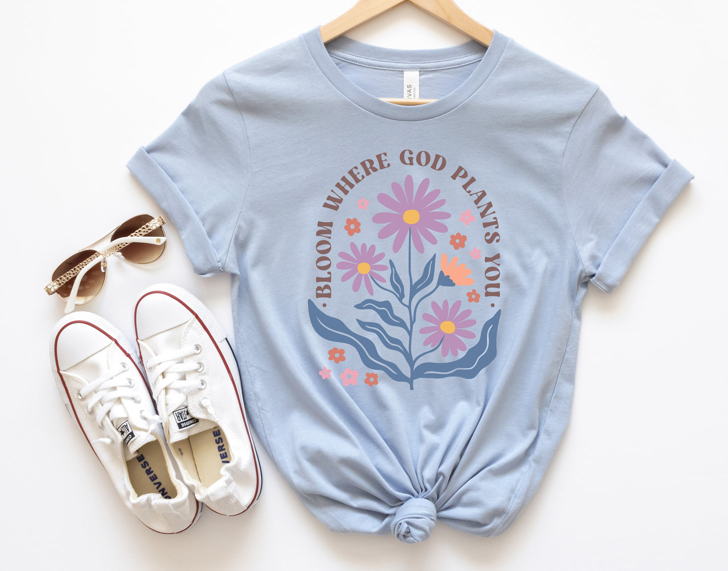 Bloom Where God Plants You Adult Shirt- Inspirational 1077