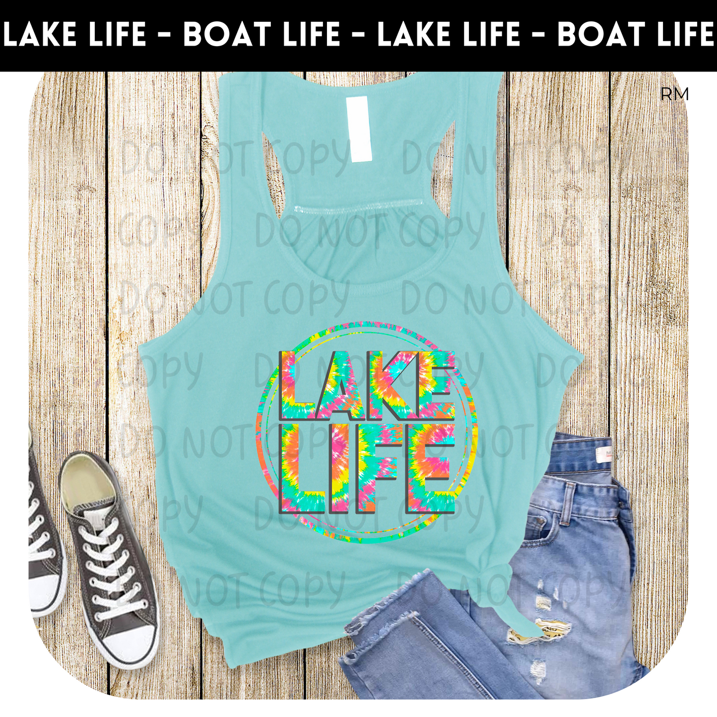 Tie Dye Lake Life Tank Top- Lake Life 10