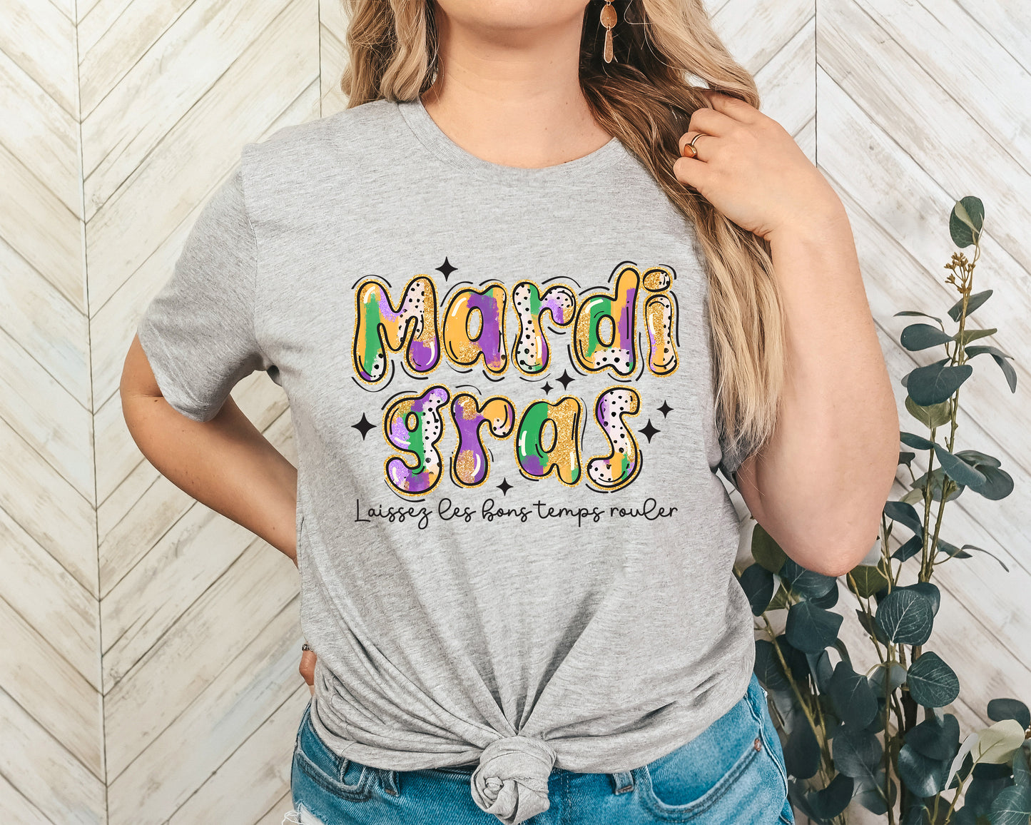 Mardi Gras Brush Stroke Adult Shirt-Mardi Gras 82