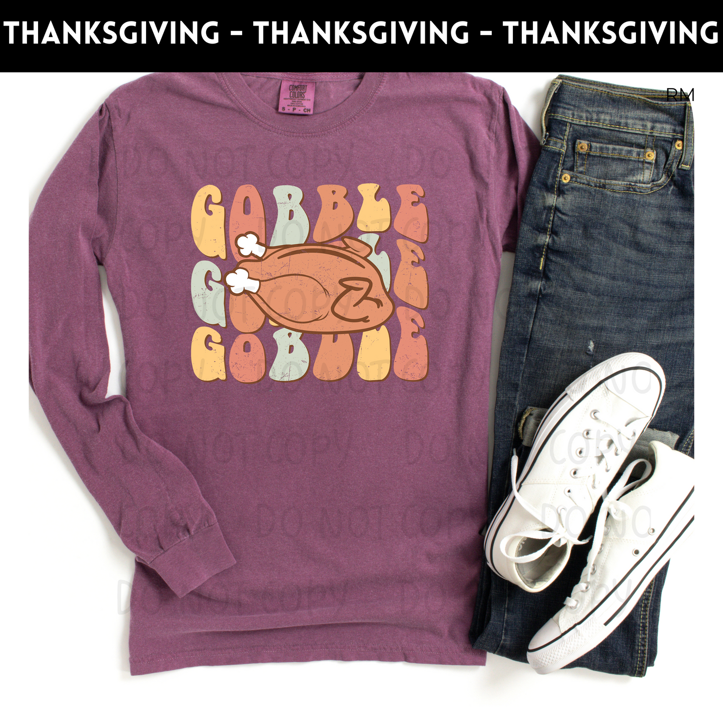 Gobble Gobble Gobble Adult Shirt- Thanksgiving 94