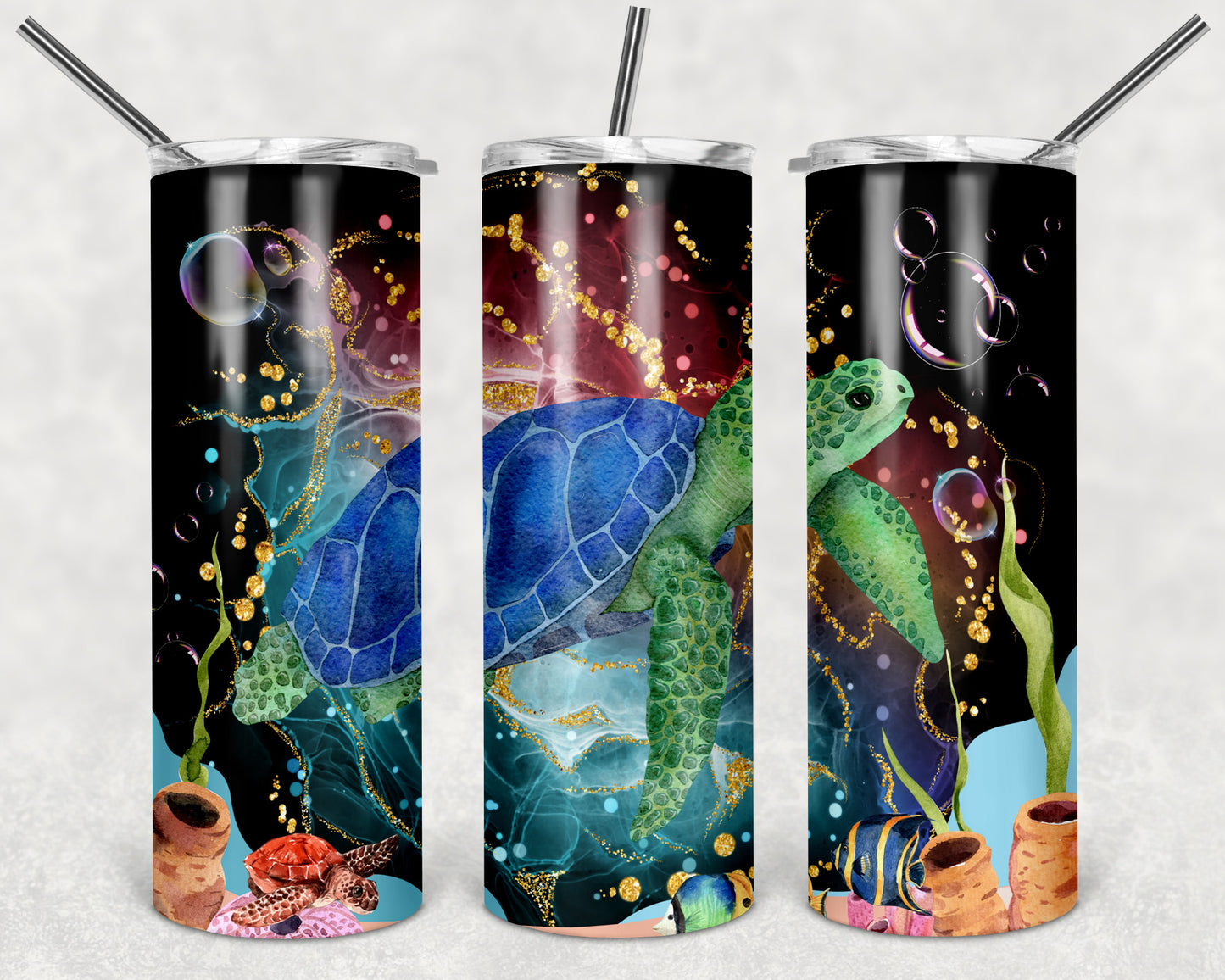 Sea Turtle 20oz Skinny Tumbler - Tumbler 1595