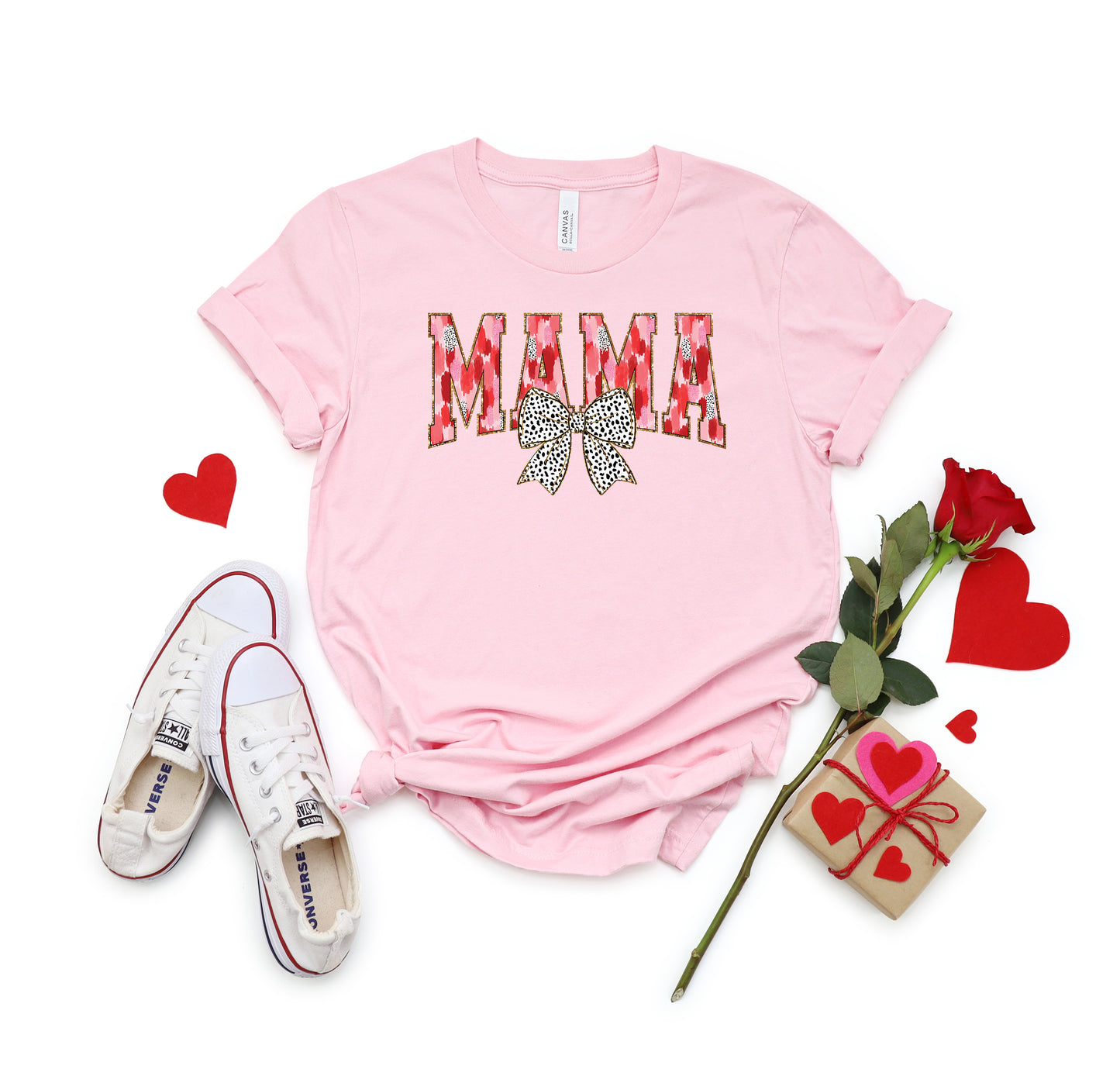 Mama Bow Adult Shirt- Valentine 578