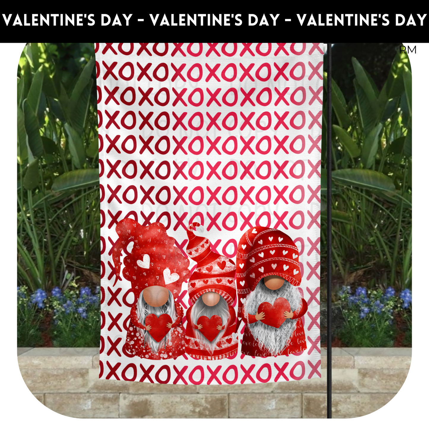 Gnome XOXO Garden Flag- Garden Flag 56