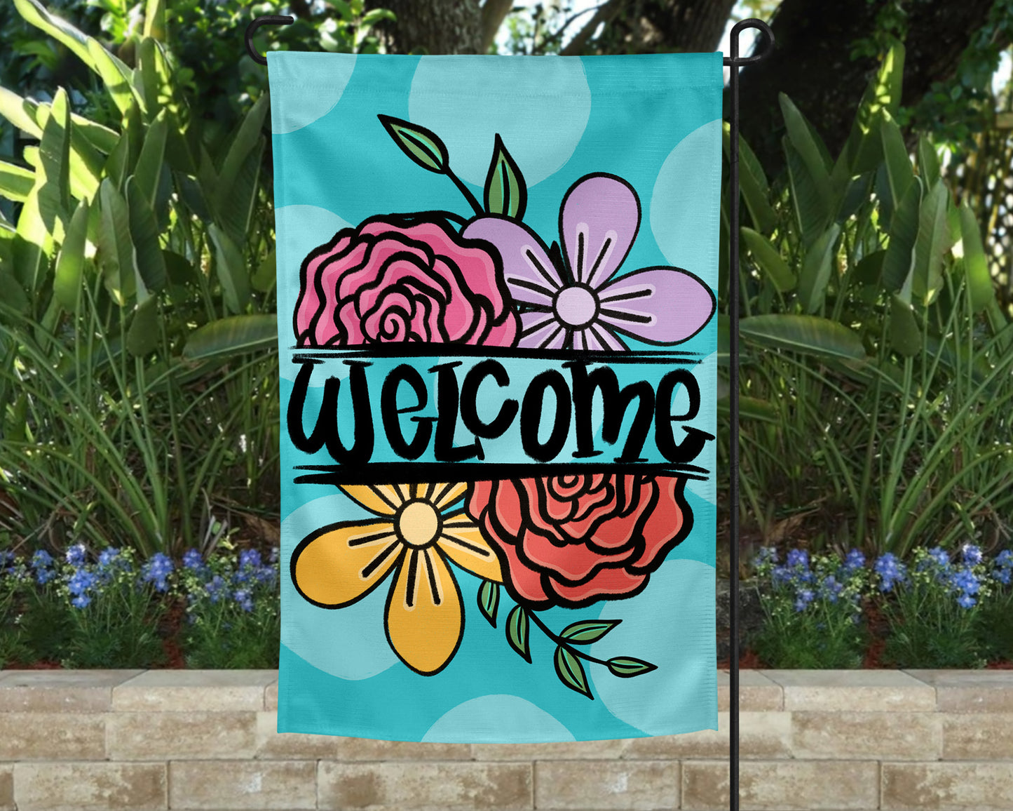 Welcome Floral Garden Flag- Garden Flag 77