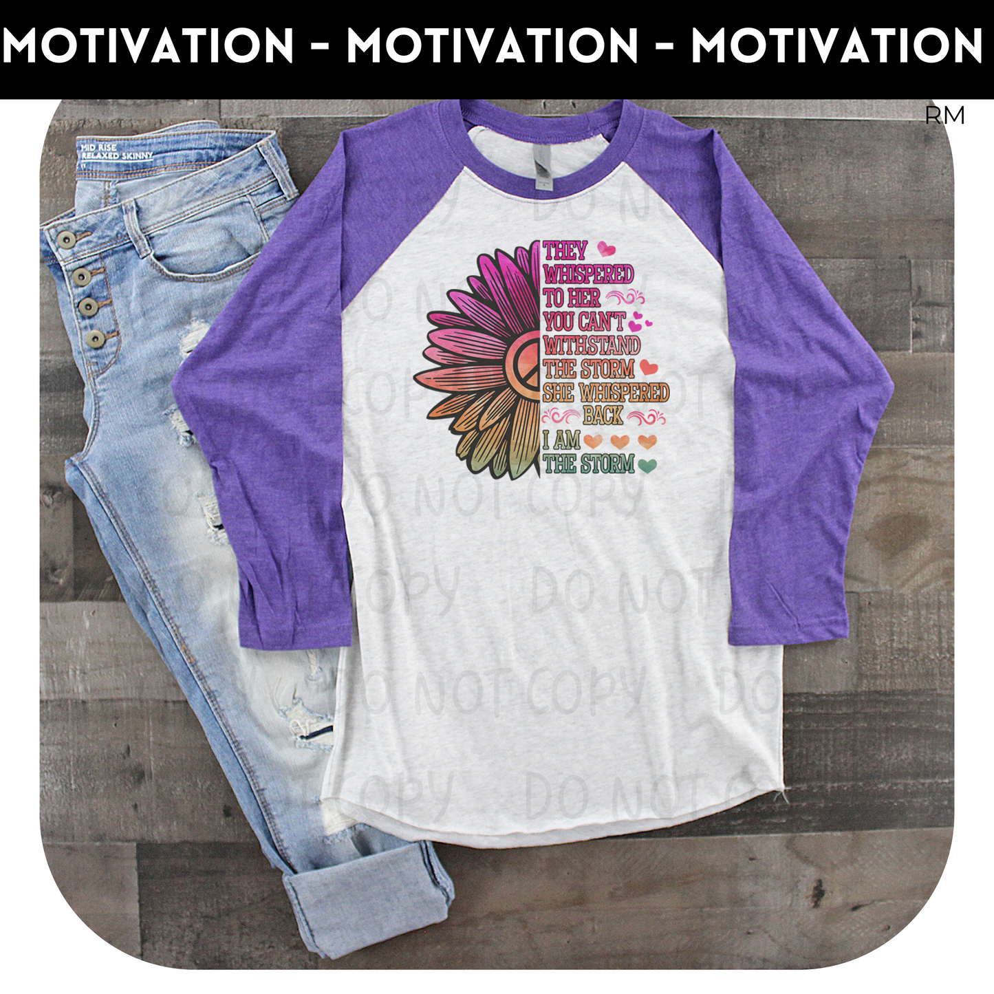 I Am The Storm Raglan - Inspirational 15