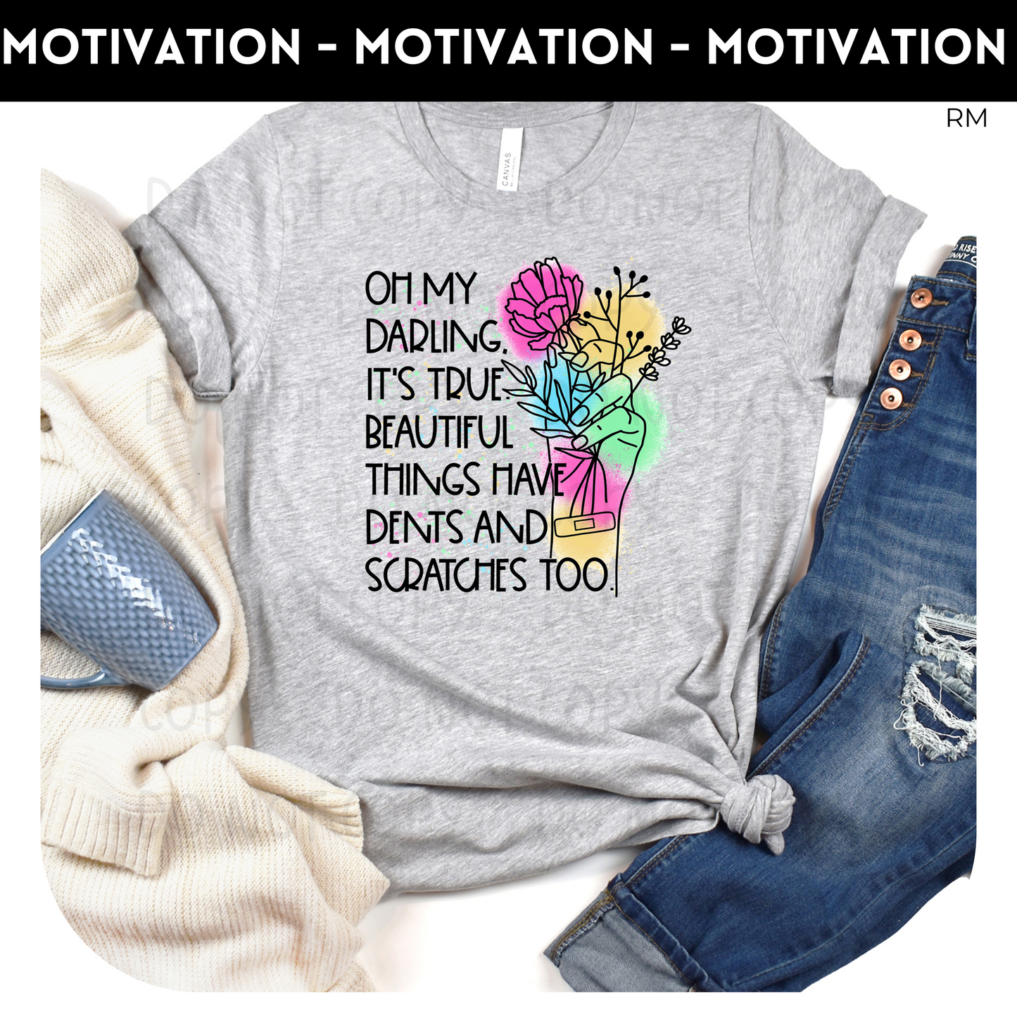 Beautiful Things Have Dents and Scratches Adult Shirt- Inspirational 594
