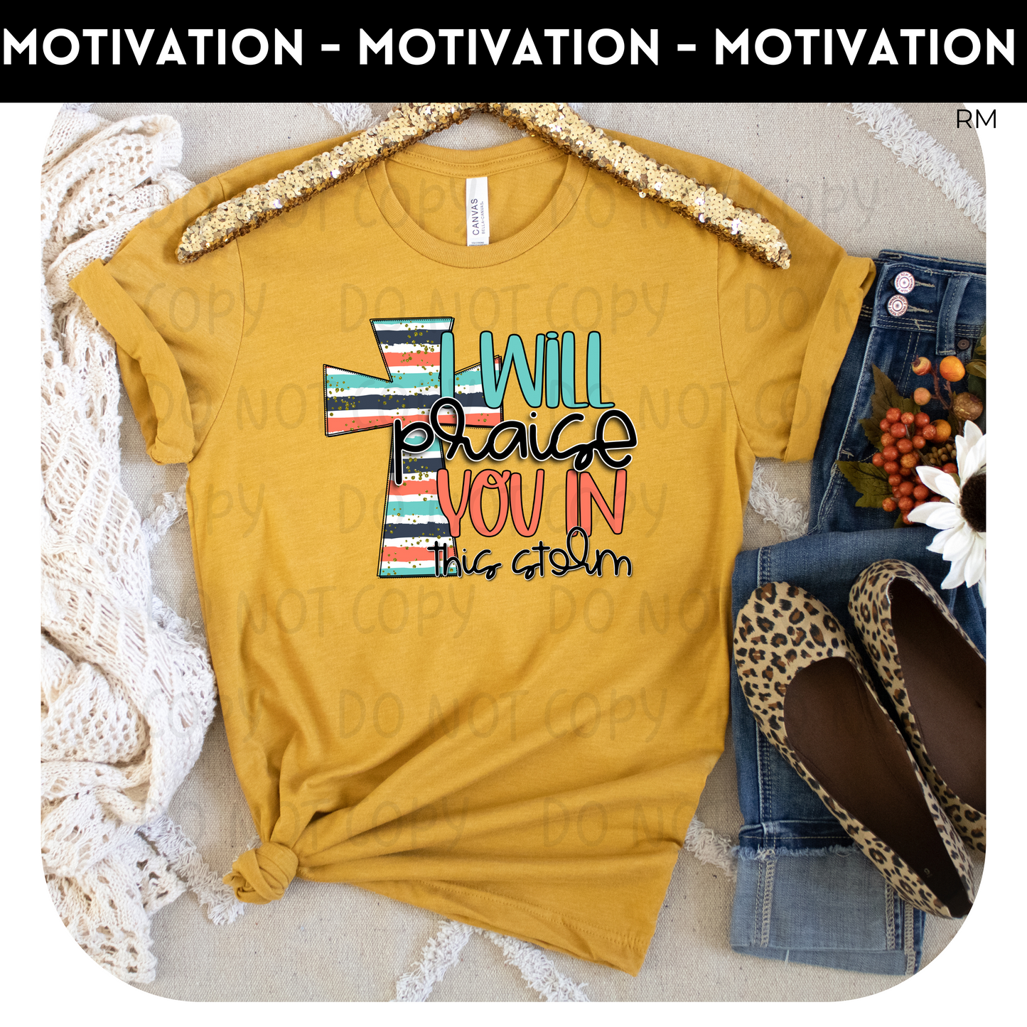 Praise You In The Storm Adult Shirt- Inspirational 685