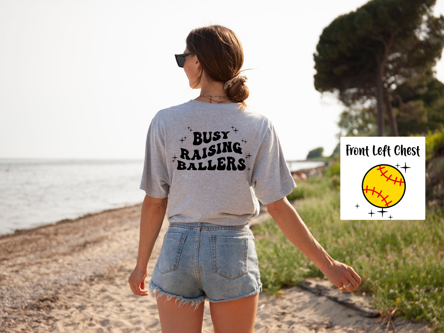 Softball Busy Raising Ballers Adult Shirt