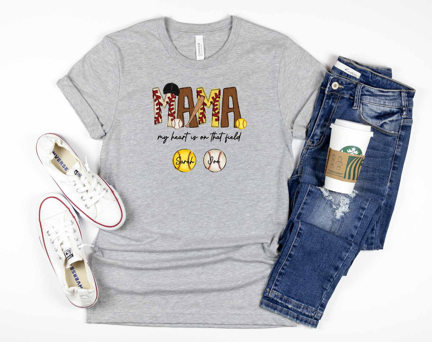 Baseball & Softball My Heart Is On That Field Short Sleeve Shirt