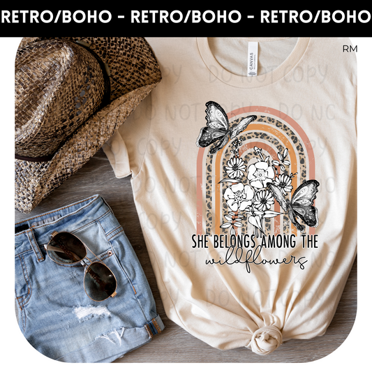 She Belongs Among The Wildflowers Adult Shirt-Boho 154