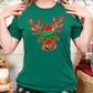 Reindeer With Hat Faux Embroidery Adult Shirt- Christmas 1503