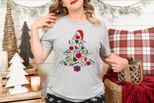 Teacher Christmas Tree Adult Shirt-Christmas 1524