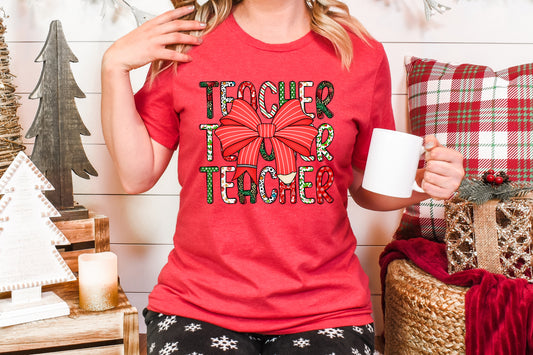 Teacher Coquette Adult Shirt- Christmas 1552