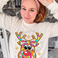 Colorful Coquette Christmas Reindeer Adult Shirt- Christmas 1563
