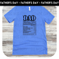 Dad Nutrition Facts Adult Shirt- Dad 30