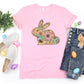 Boho Floral Bunny Adult Shirt- Easter 321