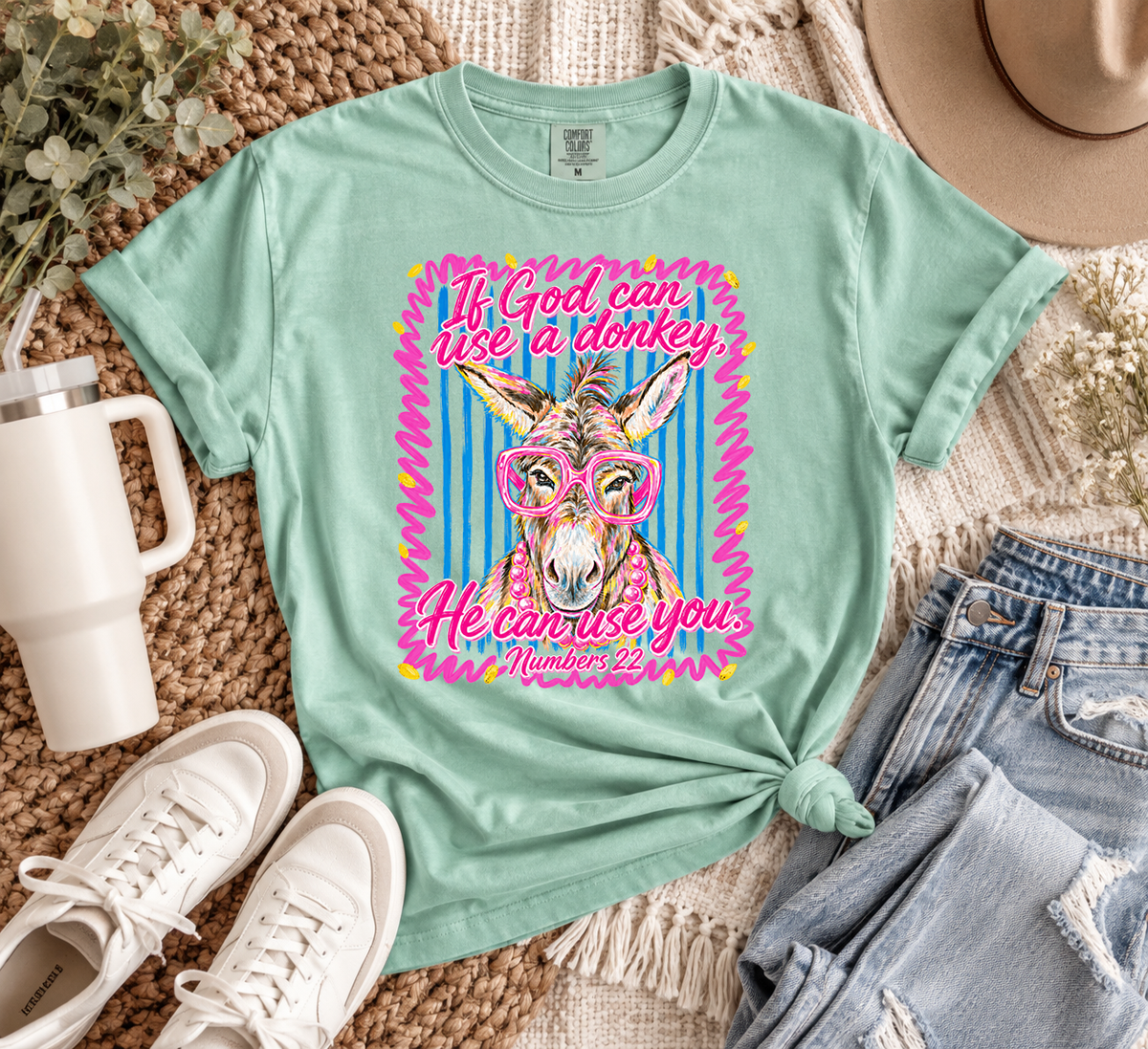 If God Can Use A Donkey Adult Shirt- Inspirational 1162
