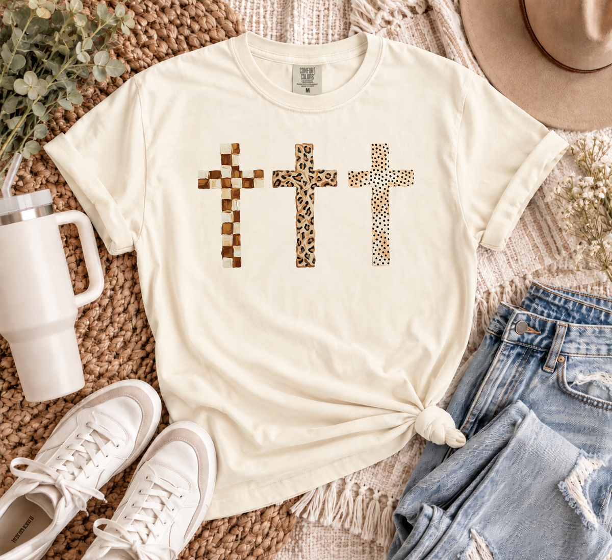 Brushstroke Cross Trio Shirt- Inspirational 1156