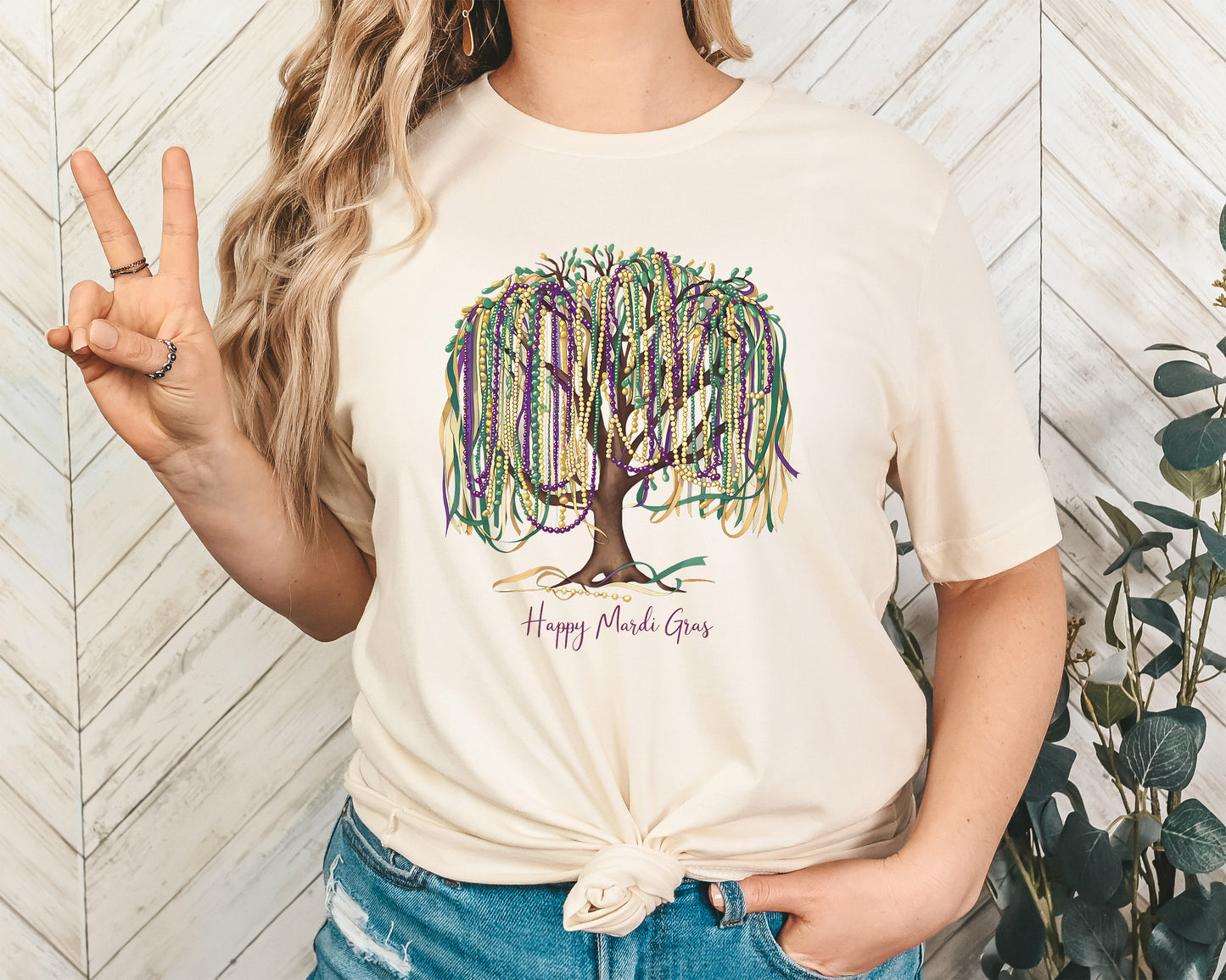 Mardi Gras Tree Adult Shirt- Mardi Gras 75