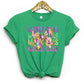 Mardi Gras Coquette Bow Repeat Adult Shirt- Mardi Gras 79