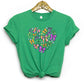 Mardi Gras Coquette Bow Heart Adult Shirt- Mardi Gras 85