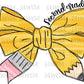 Pencil Bow Gradel Level or Name Adult Shirt