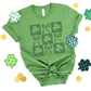 Four Leaf Clover Checkered Bow Adult Shirt- St. Patrick 187