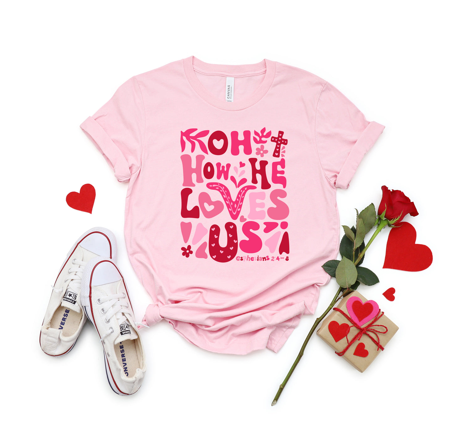 How He Loves Us Adult Shirt- Valentine 584