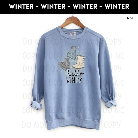 Hello Winter Adult Sweatshirt- Winter 12
