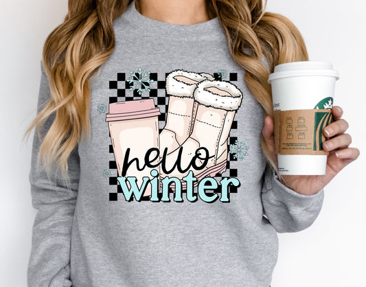 Hello Winter Adult Sweatshirt- Winter 29