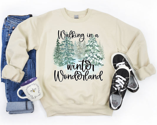 Walking In A Winter Wonderland Adult Sweatshirt- Winter 47