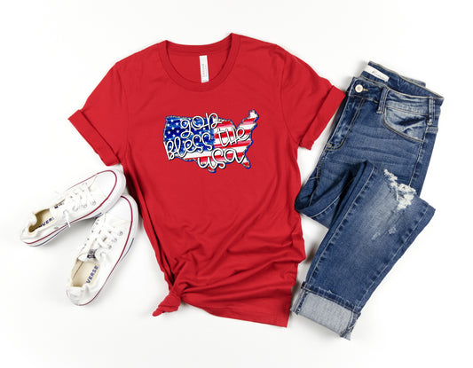 God Bless The USA Adult Shirt-Patriotic 132