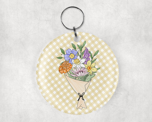 Birth Month Flower Keychain