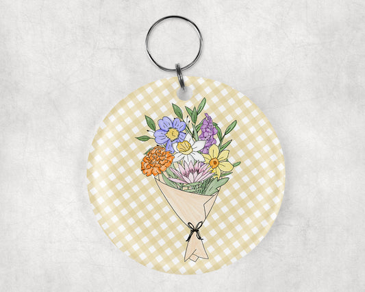 Birth Month Flower Keychain