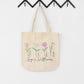 Birth Month Flower Tote Bag