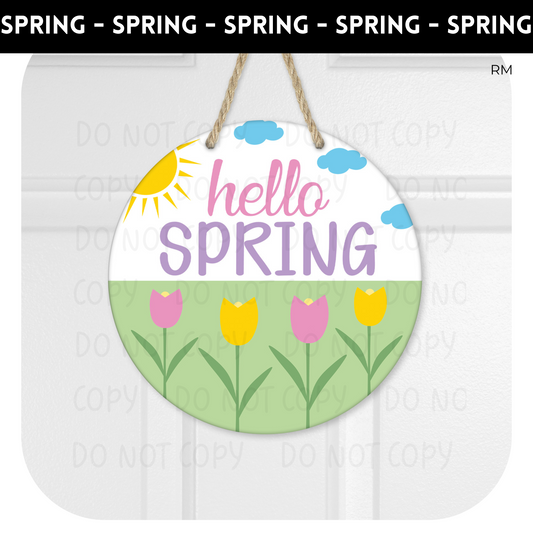 Happy Spring Tulip Door Hanger- Door Hanger 75
