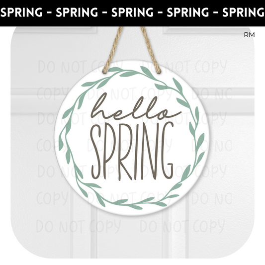 Hello Spring Floral Door Hanger- Door Hanger 94