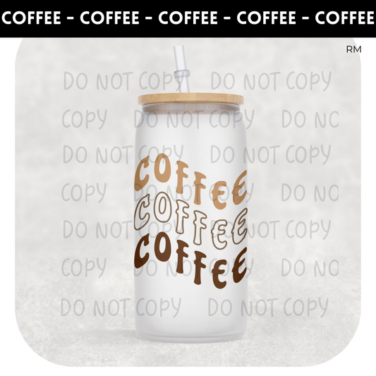 Coffee Retro Wavy Libby Glass Can- Glass Can 144