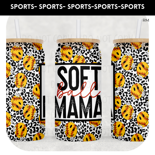 Softball Mama Libby Glass Can- Glass Can 352