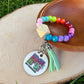 Motherhood Rainbow Leopard Acrylic Beaded Wristlet