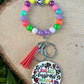 Small Business Owner Rainbow Leopard Acrylic Beaded Wristlet