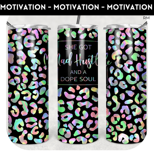 She Got Mad Hustle Black Background 20oz Skinny Tumbler - Tumbler 161