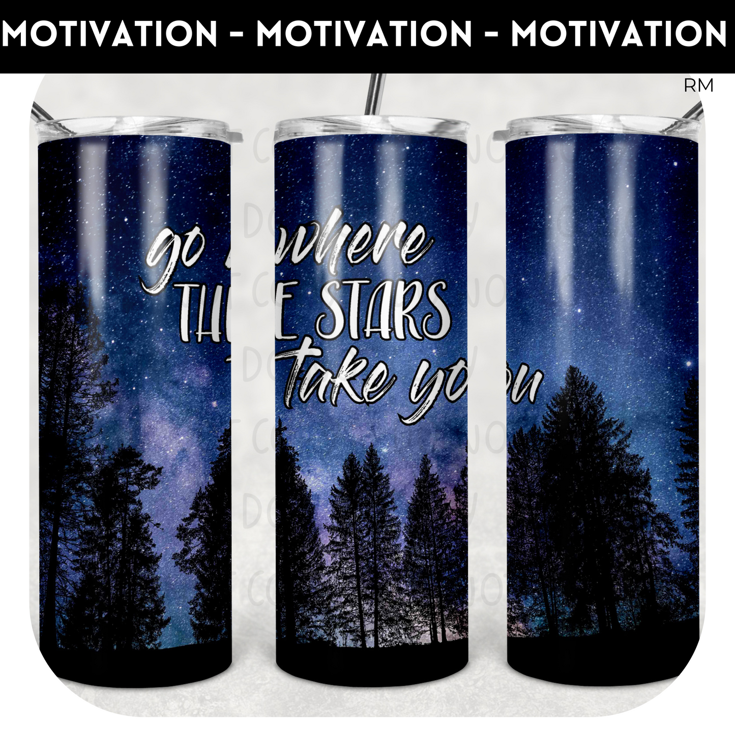 Go Where The Stars Take You 20oz Skinny Tumbler - Tumbler 648