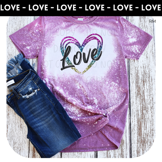 Love Bleached Adult Shirt- Love 284