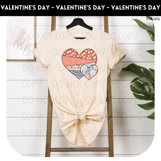 Floral Heart Adult Valentine Shirt- Valentine 490